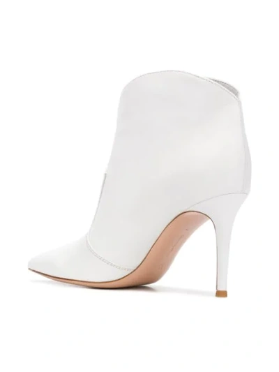 Shop Gianvito Rossi Pointed Ankle Boots In White