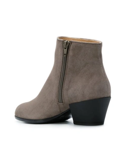Shop Hogan Leather Ankle Boots - Neutrals