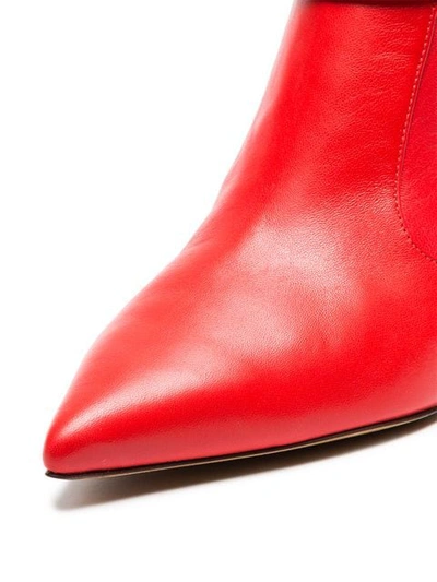 Shop Tabitha Simmons Red Nixie 50 Leather Ankle Boots