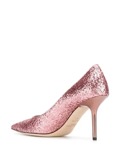 Shop Jimmy Choo Love 85 Glitter Pumps In Pink