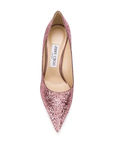 Shop Jimmy Choo Love 85 Glitter Pumps In Pink