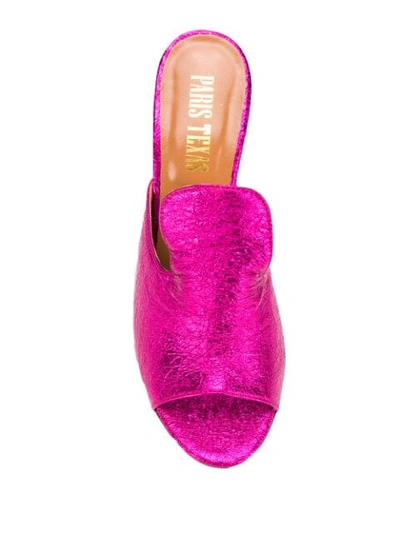 Shop Paris Texas Textured Effect Mules In Pink