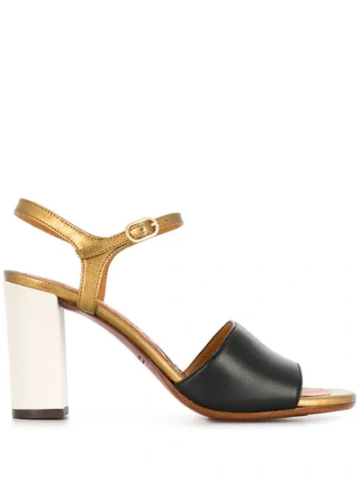 Shop Chie Mihara Colour Block Heeled Sandals - Black