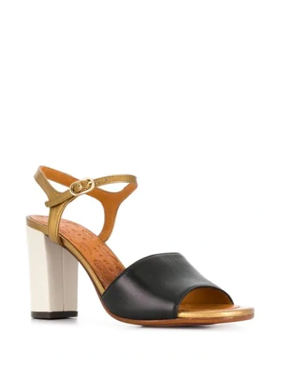 Shop Chie Mihara Colour Block Heeled Sandals - Black