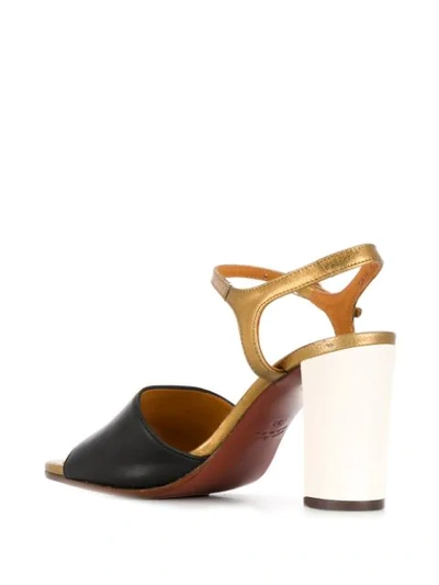 Shop Chie Mihara Colour Block Heeled Sandals - Black