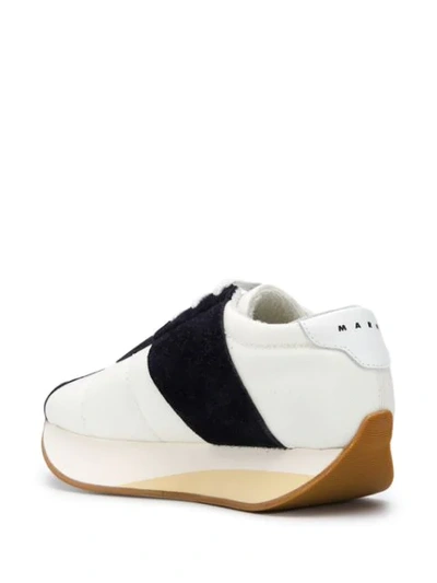 Shop Marni Bigfoot Flatform Sneakers In White