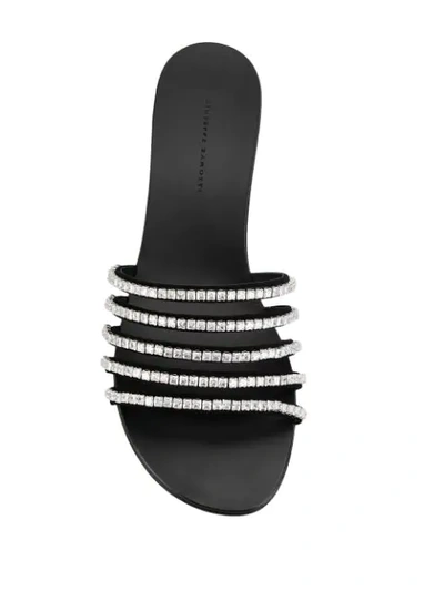 Shop Giuseppe Zanotti Crystal Embellished Sandals In Black