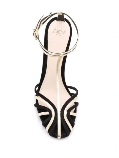 Shop Alevì Stella Stiletto T-bar Sandals In Black