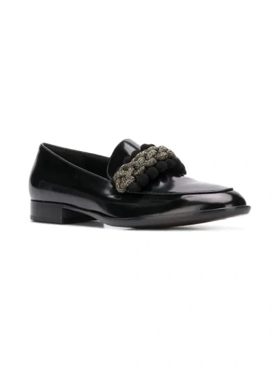 Shop Agl Attilio Giusti Leombruni Braided Detail Loafers In Black