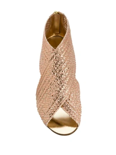 Shop Casadei Braided Sandals - Gold