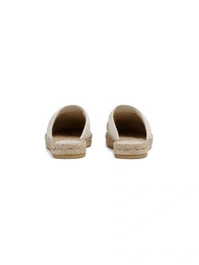 Shop Gucci White Double G Leather Espadrille