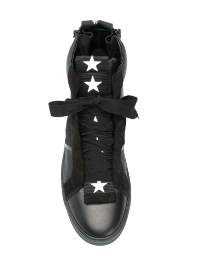 Shop Kennel & Schmenger Star Lace Up Sneakers In Black