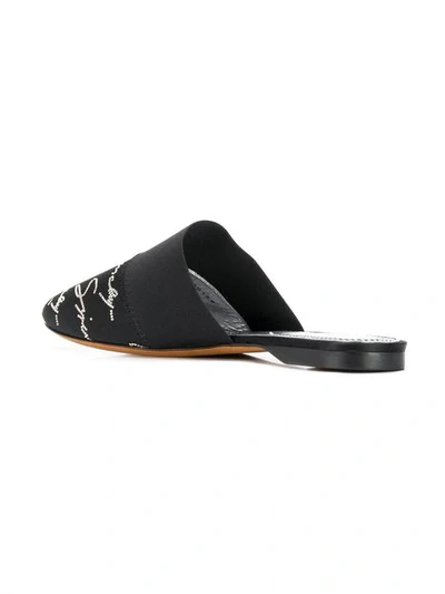 Shop Givenchy Crystal Logo Mules In Black