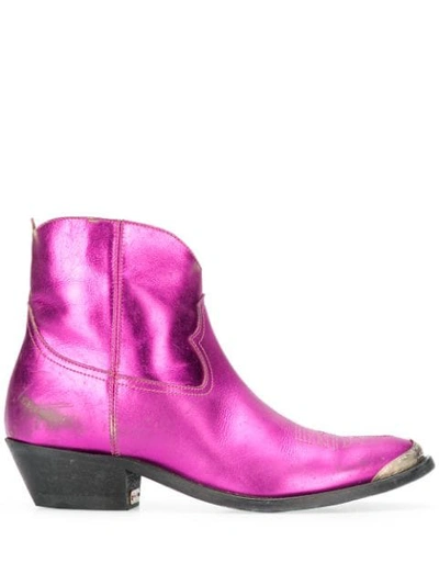 Shop Golden Goose Cowboy Boots In Pink