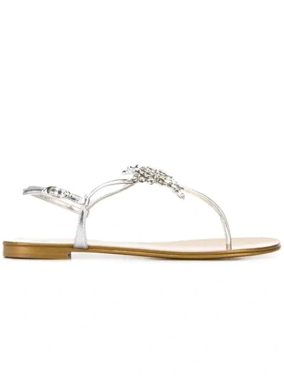 Shop Giuseppe Zanotti Butterfly Sandals In Gold