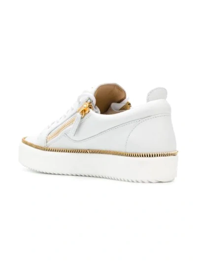 Shop Giuseppe Zanotti Design Nicki Zip Detail Sneakers - White