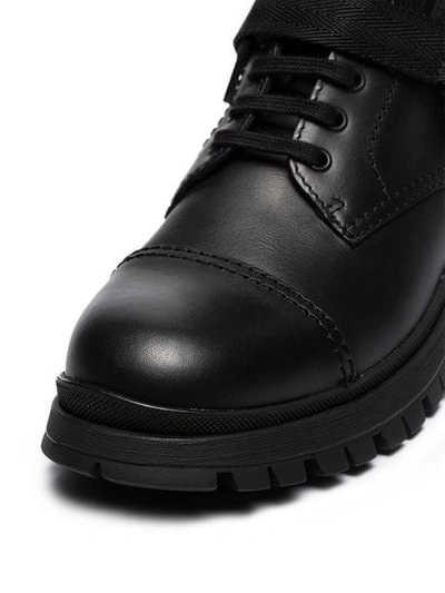 Shop Prada Lace-up Combat Boots In F0002 Black