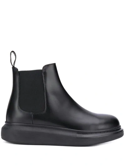 Shop Alexander Mcqueen Oversized Sole Chelsea Boots In Black