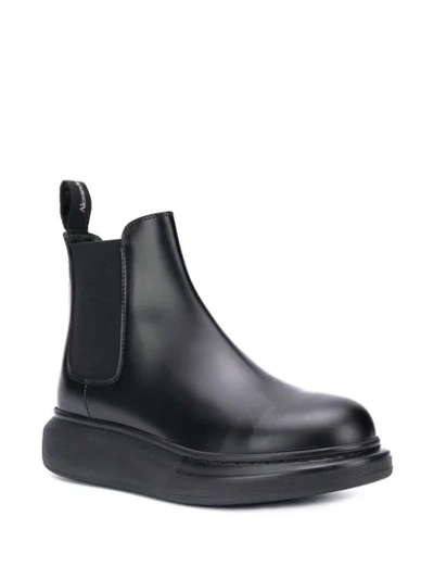 Shop Alexander Mcqueen Oversized Sole Chelsea Boots In Black