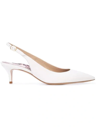 Shop Marion Parke Slingback Leather Pumps In White