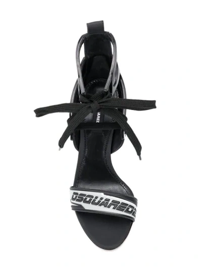 Shop Dsquared2 Bionic Sport Techno Logo Sandals In Black