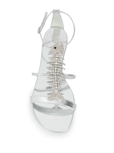 Shop Giuseppe Zanotti Slim Sandals In Silver