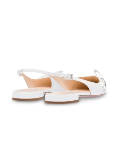 Shop Prada Slingback Ballerina Shoes In White