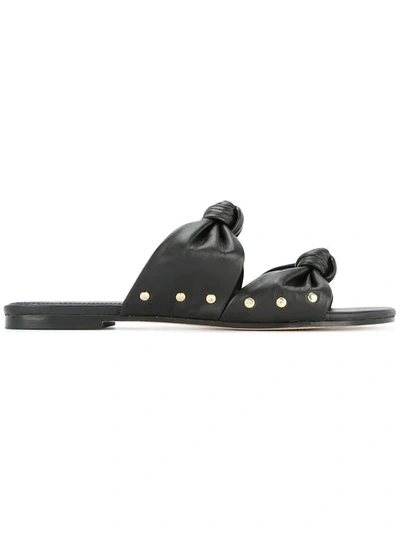 Shop Mara & Mine Isabelle Knot Slides In Black