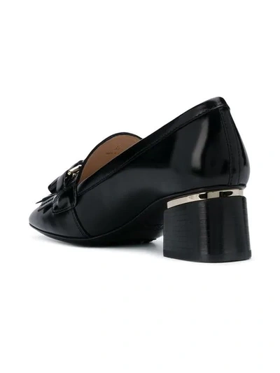 Shop Tod's Block Heel Loafers In Black