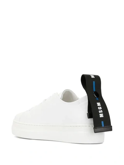 Shop Msgm Contrast Pull Tab Sneakers In White
