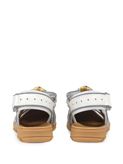 Shop Gucci Embellished Mesh Hybrid Sandals In White