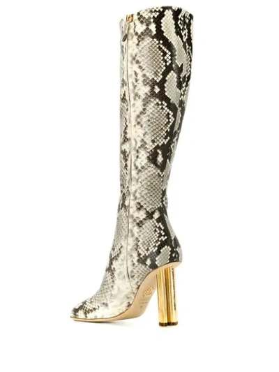 Shop Dsquared2 Snakeskin Effect Boots In Animalier