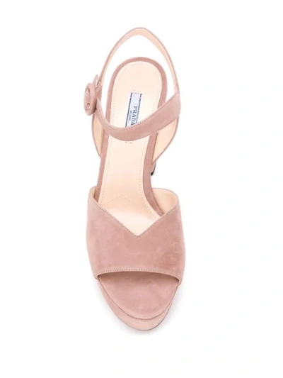 Shop Prada Platform 105 Strappy Sandals In F01dp
