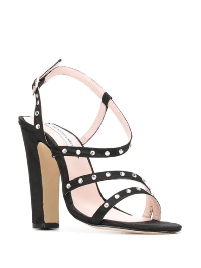 Shop Leandra Medine Studded High-heeled Sandals In Black