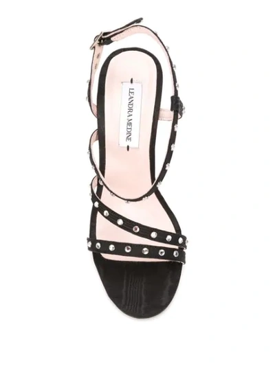 Shop Leandra Medine Studded High-heeled Sandals In Black