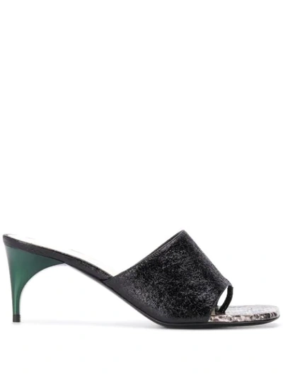 Shop Alain Tondowski Low-heeles Sandals In Black