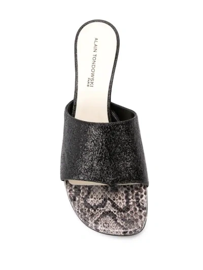 Shop Alain Tondowski Low-heeles Sandals In Black