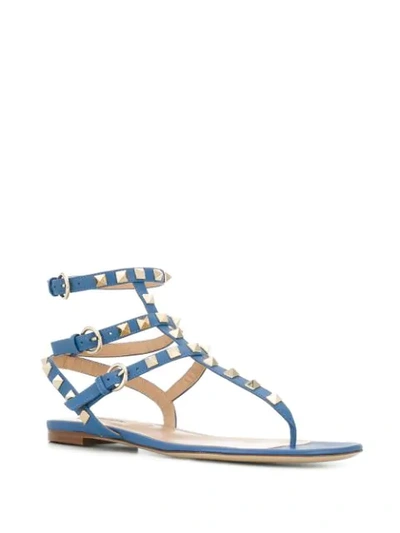 Shop Valentino Garavani Rockstud Sandals In Blue