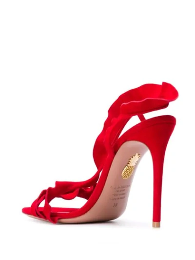 Shop Aquazzura Ruffle 105 Sandals In Red