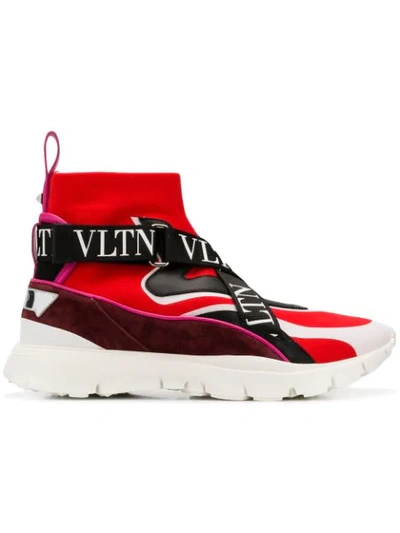 Shop Valentino Heroes High-top Sneakers In Red