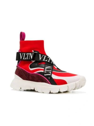 Shop Valentino Heroes High-top Sneakers In Red