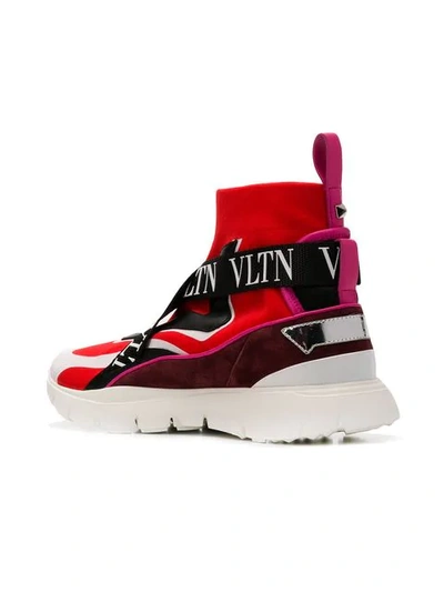 Shop Valentino Heroes High-top Sneakers In Red