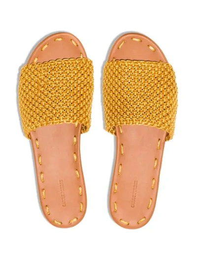 Shop Carrie Forbes Elisa Raffia Flat Sandals In Brown