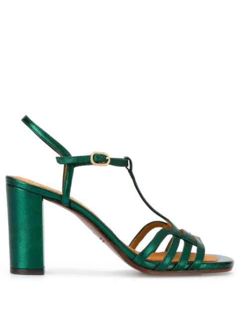emerald strappy heels