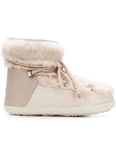 Shop Inari Classic Ankle Length Snow Boots In Neutrals