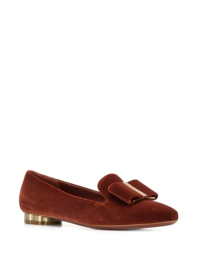 Shop Ferragamo Sarno Loafers In Orange