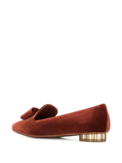 Shop Ferragamo Sarno Loafers In Orange