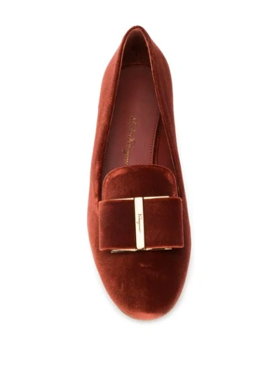 Shop Ferragamo Sarno Loafers In Orange