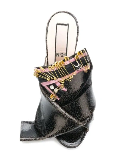 Shop N°21 Safety Pin Mules In Black