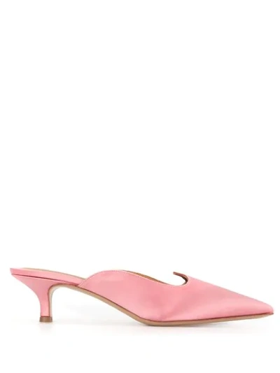 Shop Le Monde Beryl Satin Kitten Heel Mules In Pink